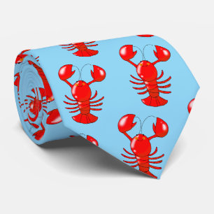 Niedliches Lächeln Hummer Cartoon Design Krawatte