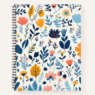 Niedliches Lächeln Kawaii Blume Blumenmuster Notizbuch