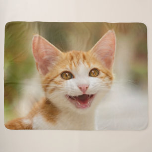 Niedliches Lächeln Kitten Face Funny Cat Meow Foto Sherpadecke
