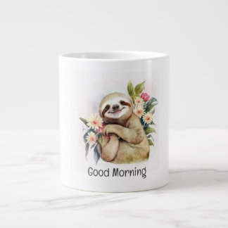 Niedliches Lächeln mit Blume - Guten Morgen Jumbo-Tasse