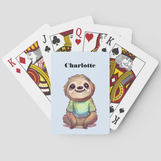 Niedliches Lächeln mit einem Shirt Spielkarten (Rückseite)