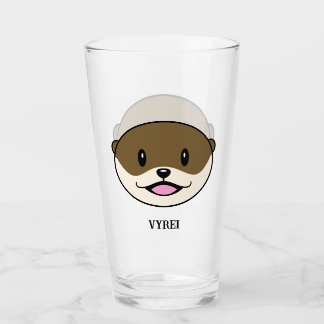 Niedliches Lächeln Otter Glas (Vorderseite)