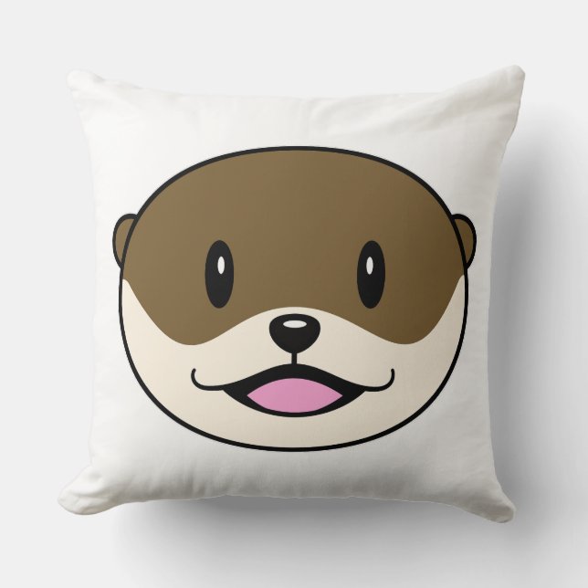 Niedliches Lächeln Otter Kissen (Vorderseite)