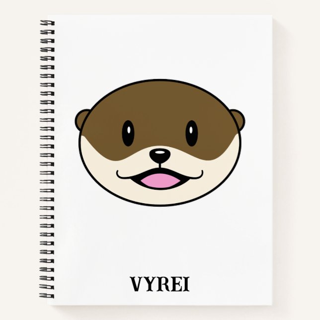 Niedliches Lächeln Otter Notizbuch (Vorderseite)