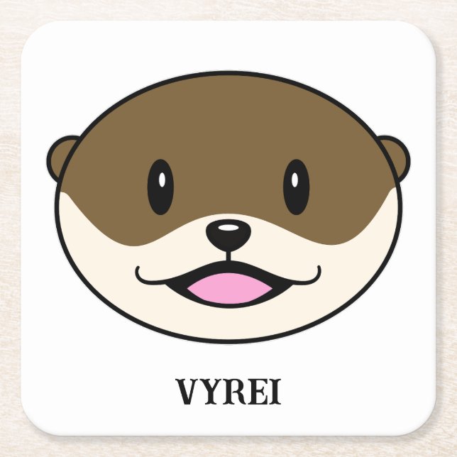Niedliches Lächeln Otter Rechteckiger Pappuntersetzer (Vorderseite)