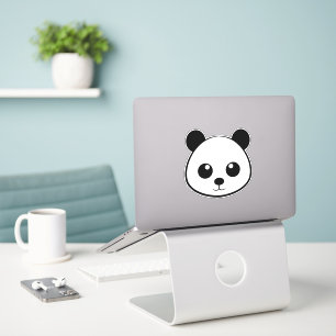 Niedliches Lächeln Panda Face Round Aufkleber für