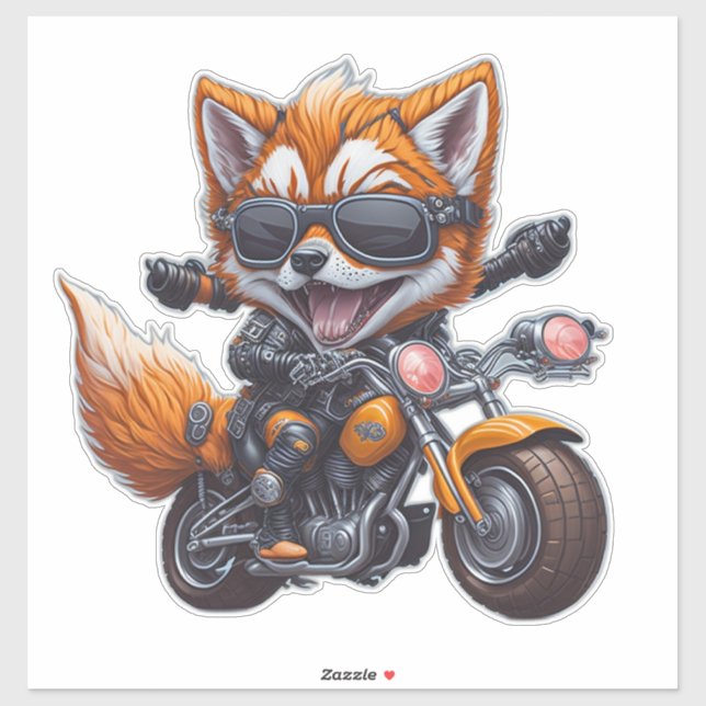 Niedliches Lächeln von Fox-Motorrad Aufkleber (Blatt)