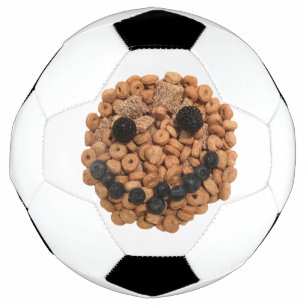 Niedliches Lächeln von Obst und Getreide Fußball