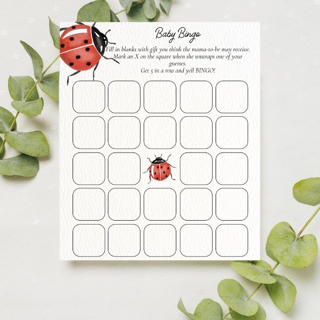 Niedliches Ladybug Baby Dusche Bingo Spiel (Von Creator hochgeladen)
