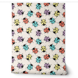 Niedliches Ladybug Muster Kids Wallpaper Tapete