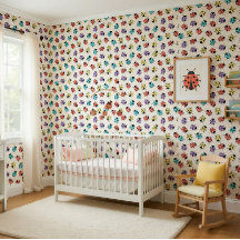Niedliches Ladybug Muster Kids Wallpaper