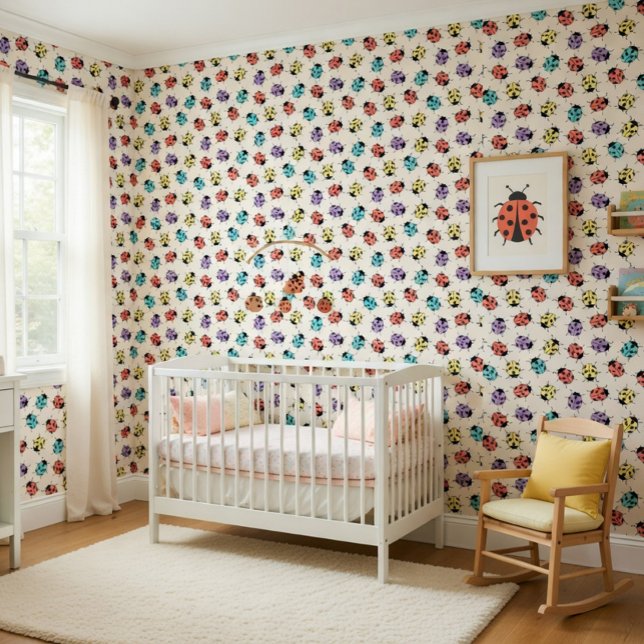 Niedliches Ladybug Muster Kids Wallpaper Tapete (Von Creator hochgeladen)