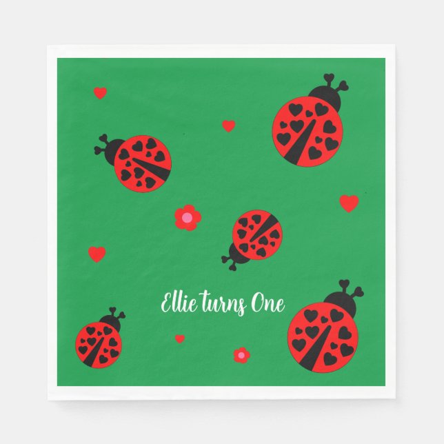 Niedliches Ladybug Paper Napkin Serviette (Vorderseite)