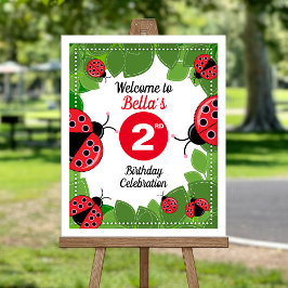 Niedliches Ladybug Theme Party Willkommensposter Poster