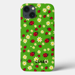niedliches Ladybug und dunkle Blume grün Case-Mate iPhone Hülle