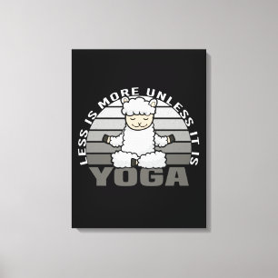 Niedliches Lama, der Yoga macht, lustige Yoga-Pose Leinwanddruck