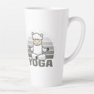 Niedliches Lama, der Yoga macht, lustige Yoga-Pose Milchtasse