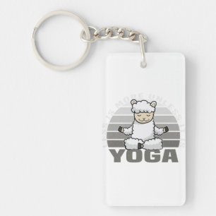 Niedliches Lama, der Yoga macht, lustige Yoga-Pose Schlüsselanhänger