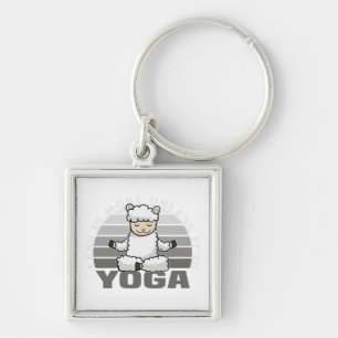 Niedliches Lama, der Yoga macht, lustige Yoga-Pose Schlüsselanhänger