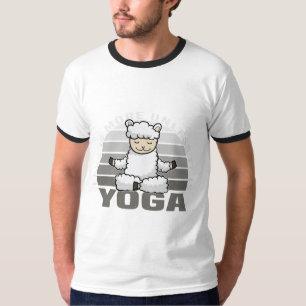 Niedliches Lama, der Yoga macht, lustige Yoga-Pose T-Shirt