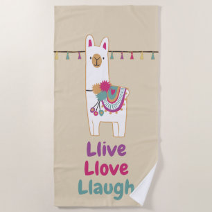 Niedliches Lama-Design Strandtuch