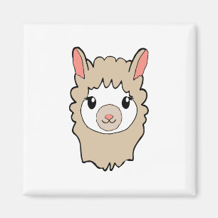 Niedliches Lama-Gesicht Zeichnend Magnet