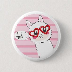 Niedliches Lama Hola Button