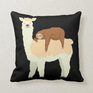 Niedliches Lama mit einem Schlafensloth-Geschenk Kissen