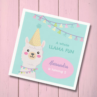 Niedliches Lama-Party Serviette