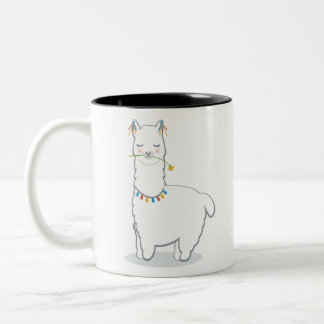 Niedliches Lamaalpaka Zweifarbige Tasse