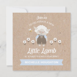 Niedliches Lamb Baby Boy Dusche Einladung