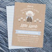 Niedliches Lamb Baby Boy Dusche Einladung