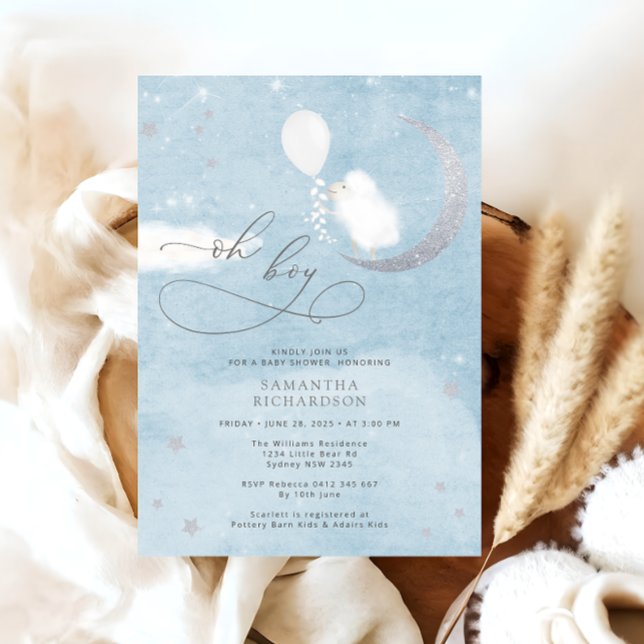 Niedliches Lamm mit Balloondusche Einladung (Von Creator hochgeladen)