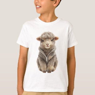 Niedliches Lamm mit Jacke Kinder T-Shirt