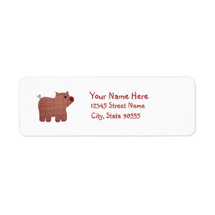 Niedliches Land-Art-Rosa-kariertes Schwein mit
