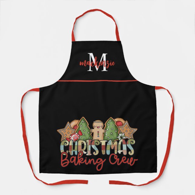Niedliches Land Mit Monogramm Weihnachtsbacken Sch Schürze (Vorderseite)