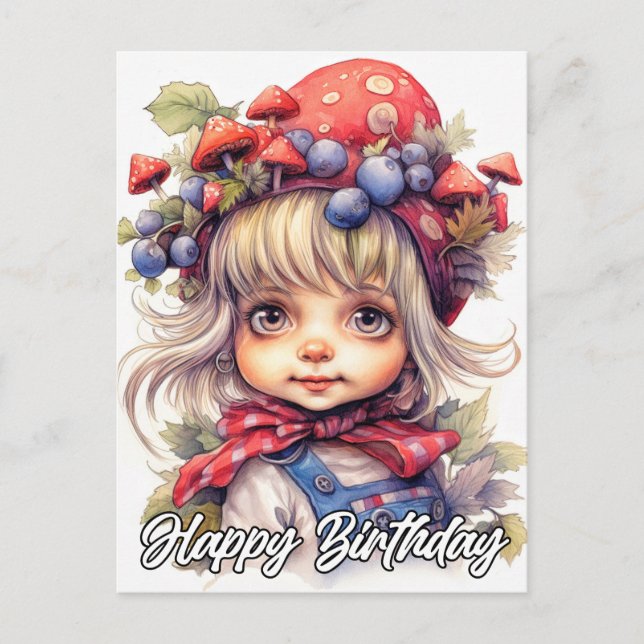 Niedliches Landbaummädchen Postkarte (Vorderseite)