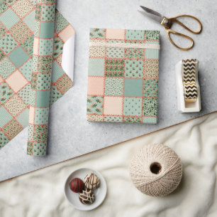 Niedliches Länderquiltmuster Party Geschenkpapier