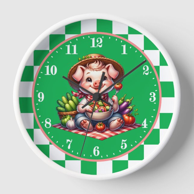 Niedliches Landhaus, grünes Haus Uhr (Vorderseite)