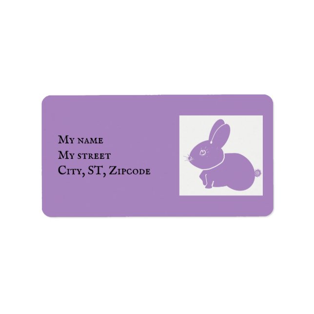 Niedliches Lavendel-Kaninchen-Label Adressaufkleber (Vorne)