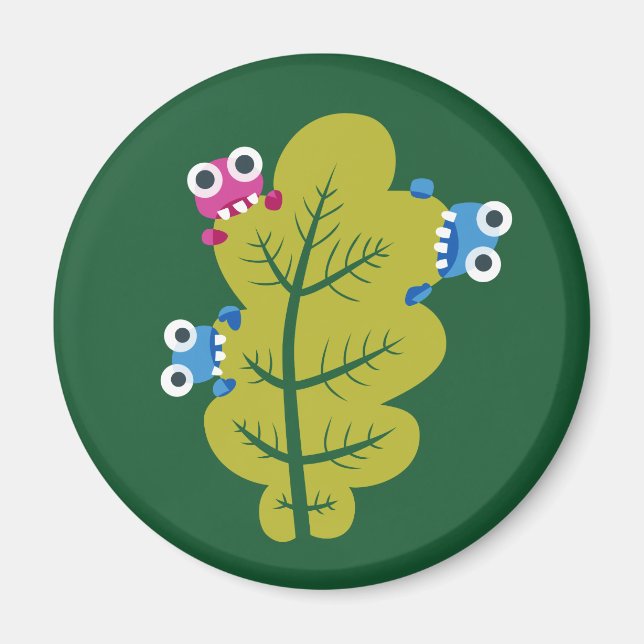 Niedliches Leaf gegessen von Cartoon Bugs Kinder Magnet (Vorne)