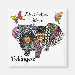 Niedliches Leben ist besser mit einem Pekingese Ma Magnet