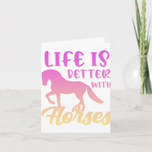 Niedliches Leben mit Pferden Funny Horseback Ri Karte