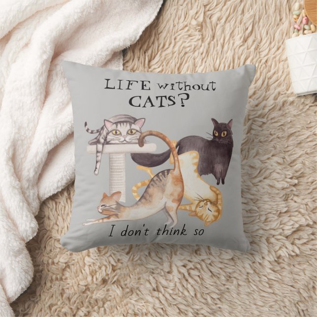 Niedliches Leben ohne Katzen Kissen (Decke)