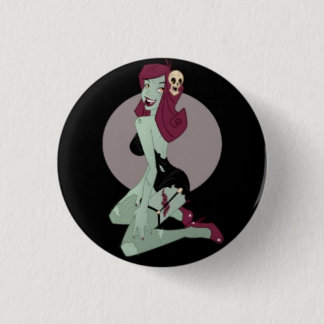 Niedliches lebhaftes Zombiepinup-Mädchen Button