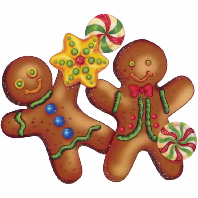 Niedliches Lebkuchen Fotoskulptur Ornament (Vorne)