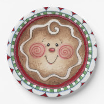 Niedliches Lebkuchen-Gesichts-Papierplatte