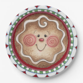Niedliches Lebkuchen-Gesichts-Papierplatte Pappteller