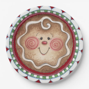Niedliches Lebkuchen-Gesichts-Papierplatte Pappteller