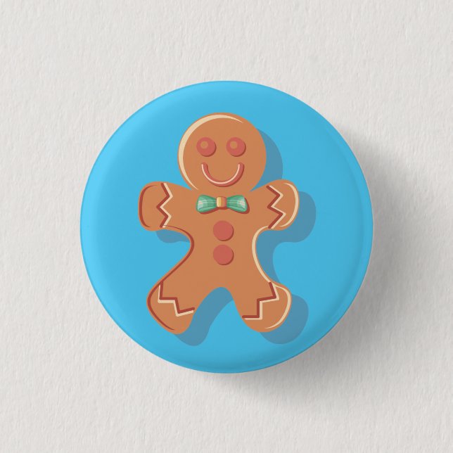 Niedliches Lebkuchen-Mann-Button Button (Vorderseite)
